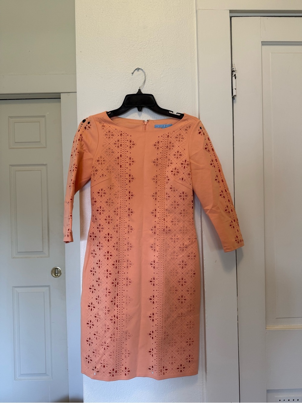 ANTONIO MELANI Coral Laser-Cut Shift Dress